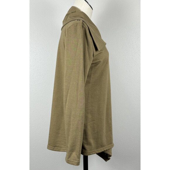 Lucky Womens Size XL Brown Wrap Buckle Strap Cardigan Blouse Long Sleeve Top - Picture 3 of 15